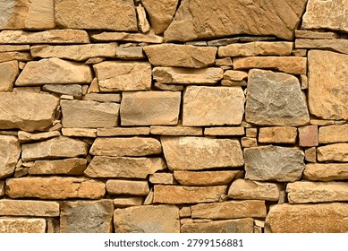 Rustic stacked stone wall background