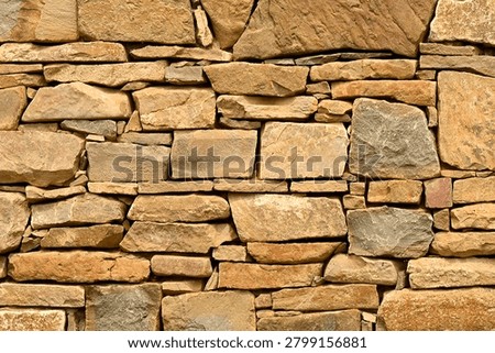 Rustic stacked stone wall background