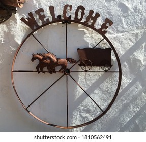 Rustic Steal Welcome Wagon Wheel