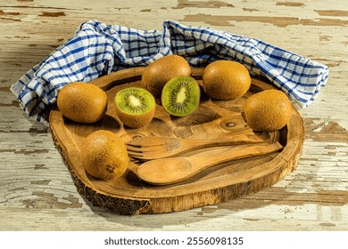 Rustic Still Life with Kiwi and Natural Decor - Powered by Shutterstock