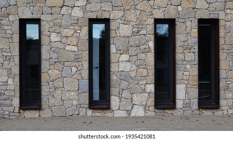 Rustic Stone Facade In Modern Building
