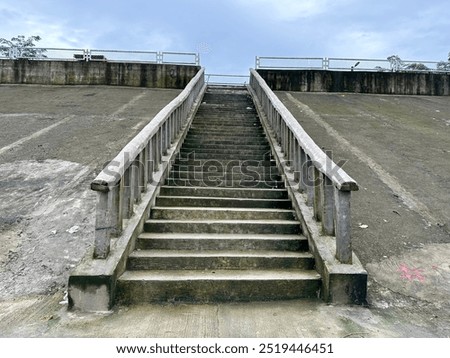 Rustic stone stairs wind gracefully through the landscape, providing a sturdy and natural path for ascending or descending with ease.