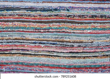 Rustic Stripped Colored Rustic Textile Carpet for Backgrounds