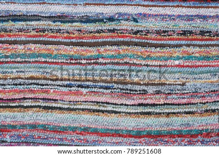 Rustic Stripped Colored Rustic Textile Carpet for Backgrounds