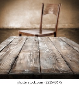 rustic table and chair 