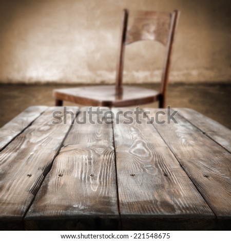rustic table and chair 