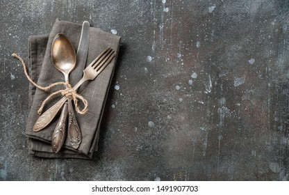 Rustic Table Place Setting, Top View