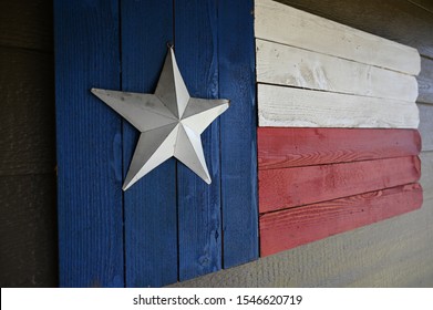 Rustic Texas Flag Made Out Of Old Fence