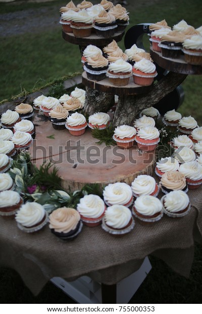 Rustic Themed Wedding Cake Cupcakes On Stock Photo Edit Now