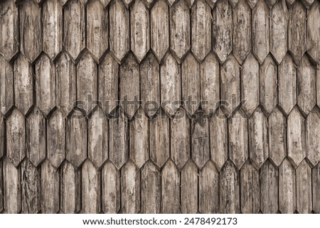 Rustic timber shingles roofing texture background