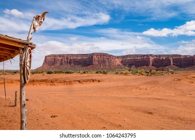 Rustic View Of Animal Skull  In Monument Valley Utah USA