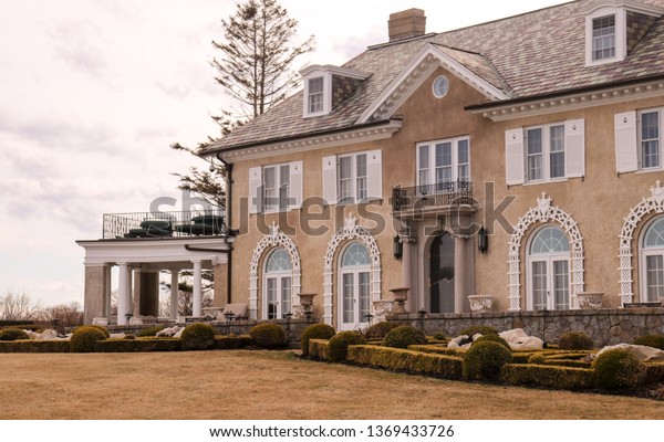 Rustic Vintage Style Picture Mansion Buildings Landmarks Stock Image 1369433726