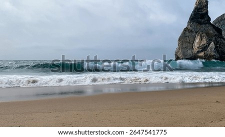 Rustic waves crash onto windswept beach, invoking seas whispering secrets and Etrurian Tide Festivals ancient maritime rituals