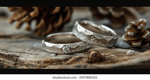 Rustic Wedding Rings suitable for business background, posters, wallpapers, banners, greeting cards, and advertising for business entities or brands. - Powered by Shutterstock