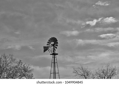 Rustic windmill on a farm