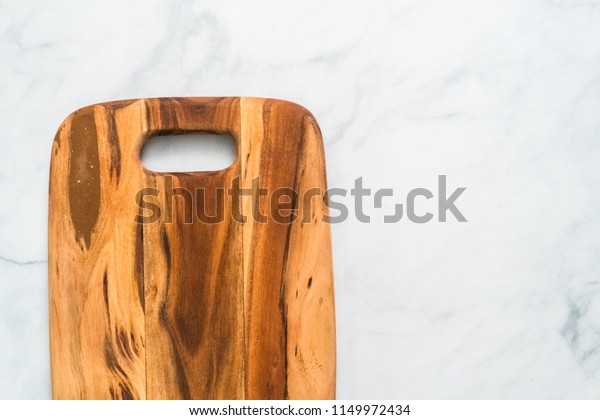 Rustic Wood Cutting Board On Marble Stock Photo Edit Now 1149972434