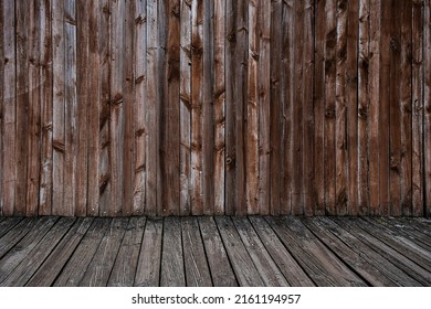 Rustic Wooden Cabin Wall And Floor Background 