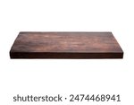 Rustic wooden chopping or serving board isolated on a white background. Natural kitchen accessory