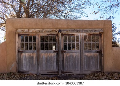 Rustic Wooden Doors On Historic Carriage House