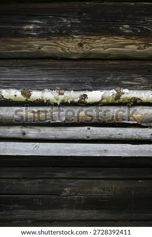 Rustic Wooden Log Wall Texture with Weathered Wood Patterns and Natural Colors
