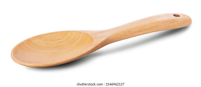 
				rustic wooden spoon isolated on white background with Clipping Path. Wooden ladle , 
				Equipment from wood for scooping food.
