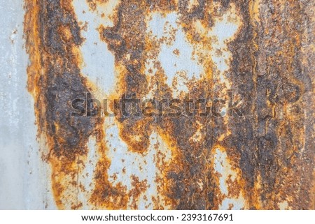 Rustic zinc or iron sheet material fence wall. Background and textured surface.