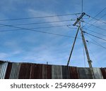 rustic zinc roof use as a protective fench wall at remote area