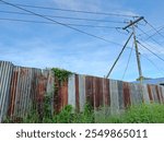 rustic zinc roof use as a protective fench wall at remote area