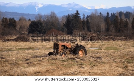 Rusting in the field abandoned tractor