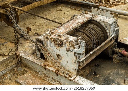 A rusting old cable and wench