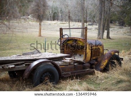 Rusting old truck on a farm
