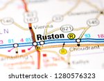 Ruston. Louisiana. USA on a map