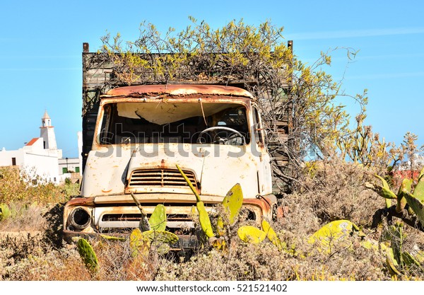 Rusty Abandoned Truck on the Desert, in Canary
Islands, Spain