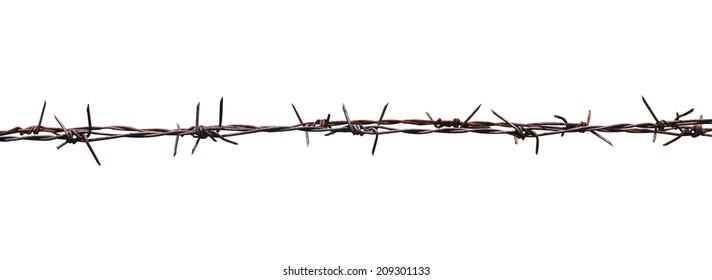 Rusty Barbed Wire Isolated 