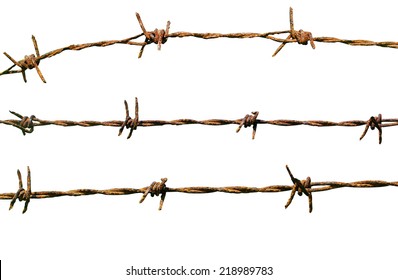 Rusty Barbed Wire Isolated 