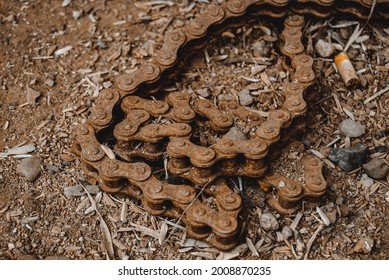 Rusty Bike Chain That Is No Longer Used