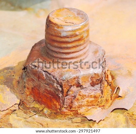 Rusty bolt with nut