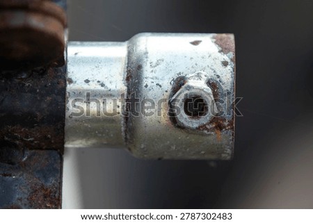 Rusty bolt and nut close-up
