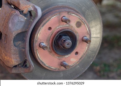 rusty brakes auto close-up - Shutterstock ID 1376295029