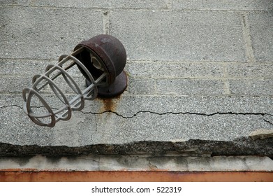 Rusty Broken Light Fixture.