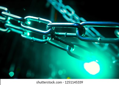 Rusty chain. Background. Lock the chain. Tensioned chain