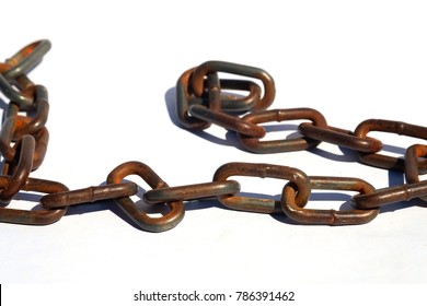 rusty chain white background chain isolated use for chain   security concept background