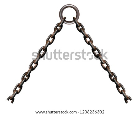 Rusty chain on white background vintage design element