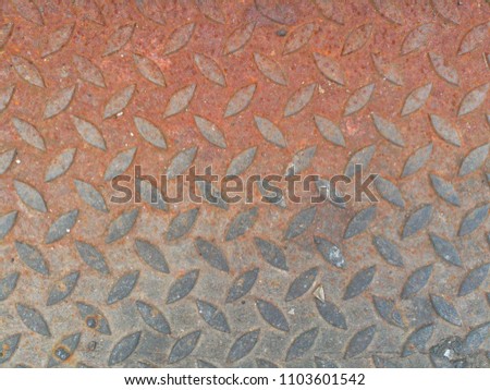 Rusty Checkered meatl sheet background, Close up dirty rusty on iron floor surface texture Stock photo © 