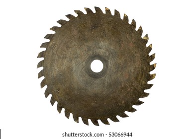 Rusty Circular Saw Blade Isolated On White