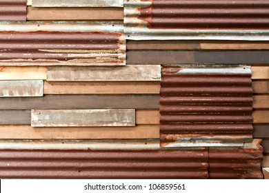 Rusty Corrugated Metal Wall