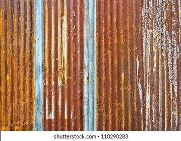 Rusty Corrugated Metal Wall