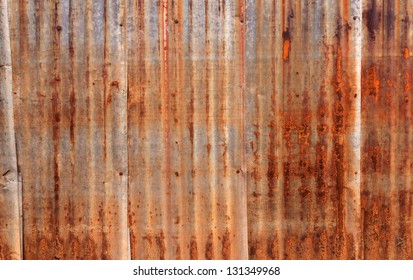 Rusty Corrugated Metal Wall