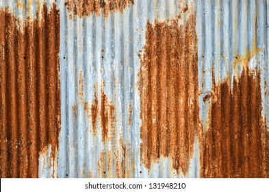 Rusty Corrugated Metal Wall