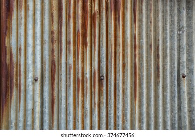 Rusty Corrugated Metal Wall